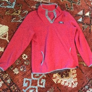 Fuchsia pink LL Bean Sweater Fleece Pullover